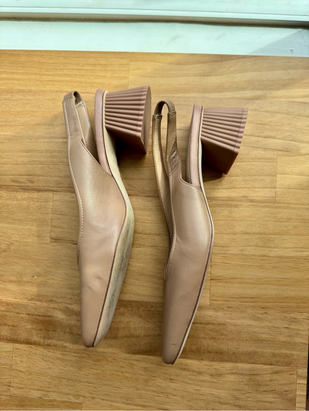 Sam Edelman (USED) Slingback Block Heel Pumps in Beige Nude Size 9 - Picture 5 of 13